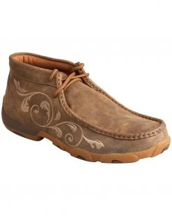 Twisted X Women's Embroidered Filigree Driving Mocs Brown