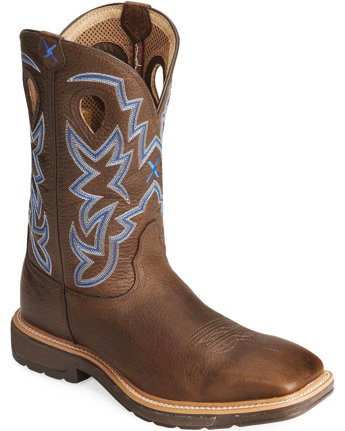 Twisted X Men's Lite Square Toe Work Boots Brown 11 Twisted X Men's Lite Square Toe Work Boots Brown - Image 9
