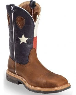 Twisted X Men's 12" Lite Cowboy Flag Steel Toe Work Boots Brown -Twisted X shop 050K19 41 P1 1