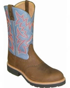 Twisted X Men's Round Toe Pull-On Work Boots Distressed