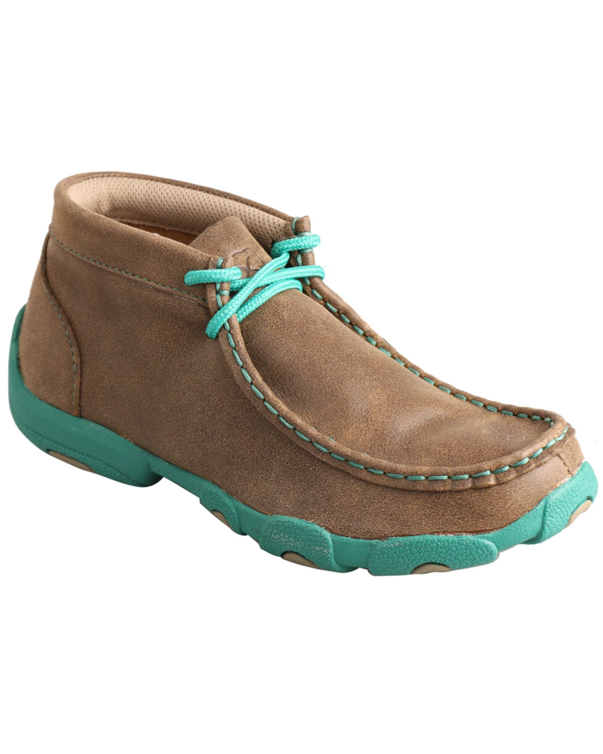 Twisted X Kid's Brown And Turquoise Leather Driving Mocs For Boys' Bomber 4 Twisted X Kid's Brown And Turquoise Leather Driving Mocs For Boys' Bomber - Image 2