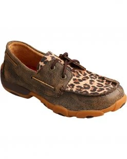 Twisted X Kids' Leopard Printed Moccasins For Youth Girls' Brown