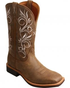 Twisted X Women's Top Hand Boot - Square Toe Brown