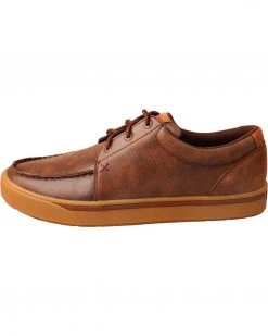 Twisted X Men's Hooey Leather Lace-Up Shoes - Moc Toe Brown -Twisted X shop 2000221555 200 LT
