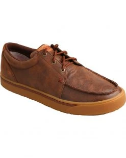 Twisted X Men's Hooey Leather Lace-Up Shoes - Moc Toe Brown -Twisted X shop 2000221555 200 P1 1