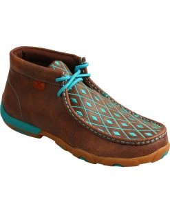 Twisted X Women's Diamond Stitched Lace-Up Moccasins Multi