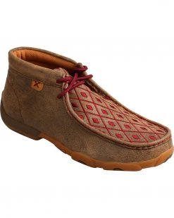 Twisted X Women's Mahogany Diamond Driving Mocs - Moc Toe Brown