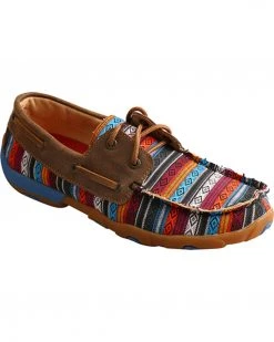 Twisted X Women's Serape Driving Moc Shoes - Round Toe Multi