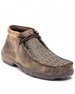 Twisted X Men's Caiman Print Driving Mocs - Moc Toe Brown