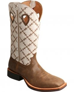 Twisted X Men's 14" Ruff Stock Boots - Square Toe Brown