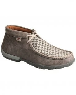 Twisted X Women's Weave Grey Moccasin Shoes - Moc Toe