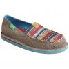 Twisted X Women's Serape Driving Moccasin Shoes - Moc Toe Grey