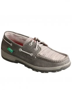 Twisted X Women's Silver CellStretch Boat Shoes - Moc Toe