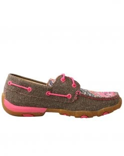 Twisted X Women's Eco Pink Multi Canvas Driving Shoe - Moc Toe -Twisted X shop 2000296284 900 P2