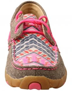 Twisted X Women's Eco Pink Multi Canvas Driving Shoe - Moc Toe -Twisted X shop 2000296284 900 P5