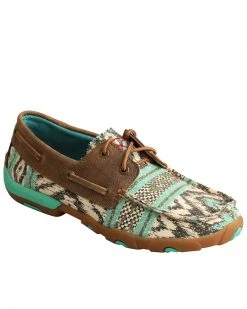 Twisted X Women's Multicolored Canvas Boat Shoes - Moc Toe