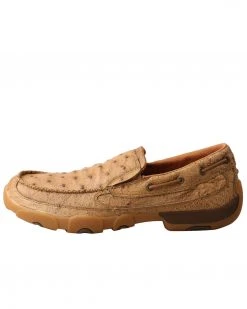 Twisted X Men's Ostrich Print Driving Shoes - Moc Toe Brown -Twisted X shop 2000307450 200 P3