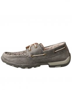 Twisted X Women's Tooled Boat Shoes - Moc Toe Grey -Twisted X shop 2000308265 020 P3