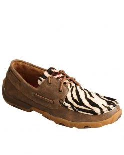Twisted X Women's Zebra Hair On Hide Boat Shoes Brown -Twisted X shop 2000320847 200 P1 1