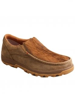 Twisted X Men's Cowhide Brindle Shoes - Moc Toe Brown