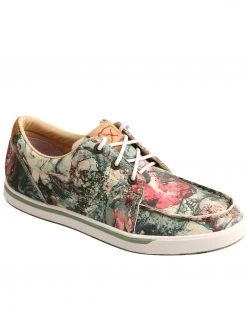 Twisted X Women's Floral Tooled Casual Shoes - Moc Toe Multi