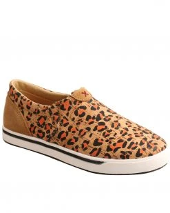 Twisted X Girls' Leopard Print Shoes - Moc Toe Tan