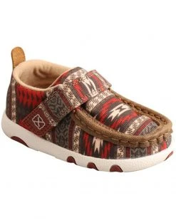 Twisted X Infant HOOey Southwestern Print Driving Moc  For Unisex-Kid Red -Twisted X shop 2000343953 600 P1 1