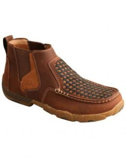 Twisted X Men's Basket Weave Chelsea Boots - Moc Toe Brown -Twisted X shop 2000350230 200 P1 1