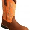 Twisted X Boys' Top Hand Tan & Orange Leather Western Boots - Wide Square Toe  -Twisted X shop 2000355849 800 P1