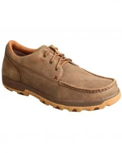 Twisted X Men's Cell Stretch Boat Shoes - Moc Toe Brown
