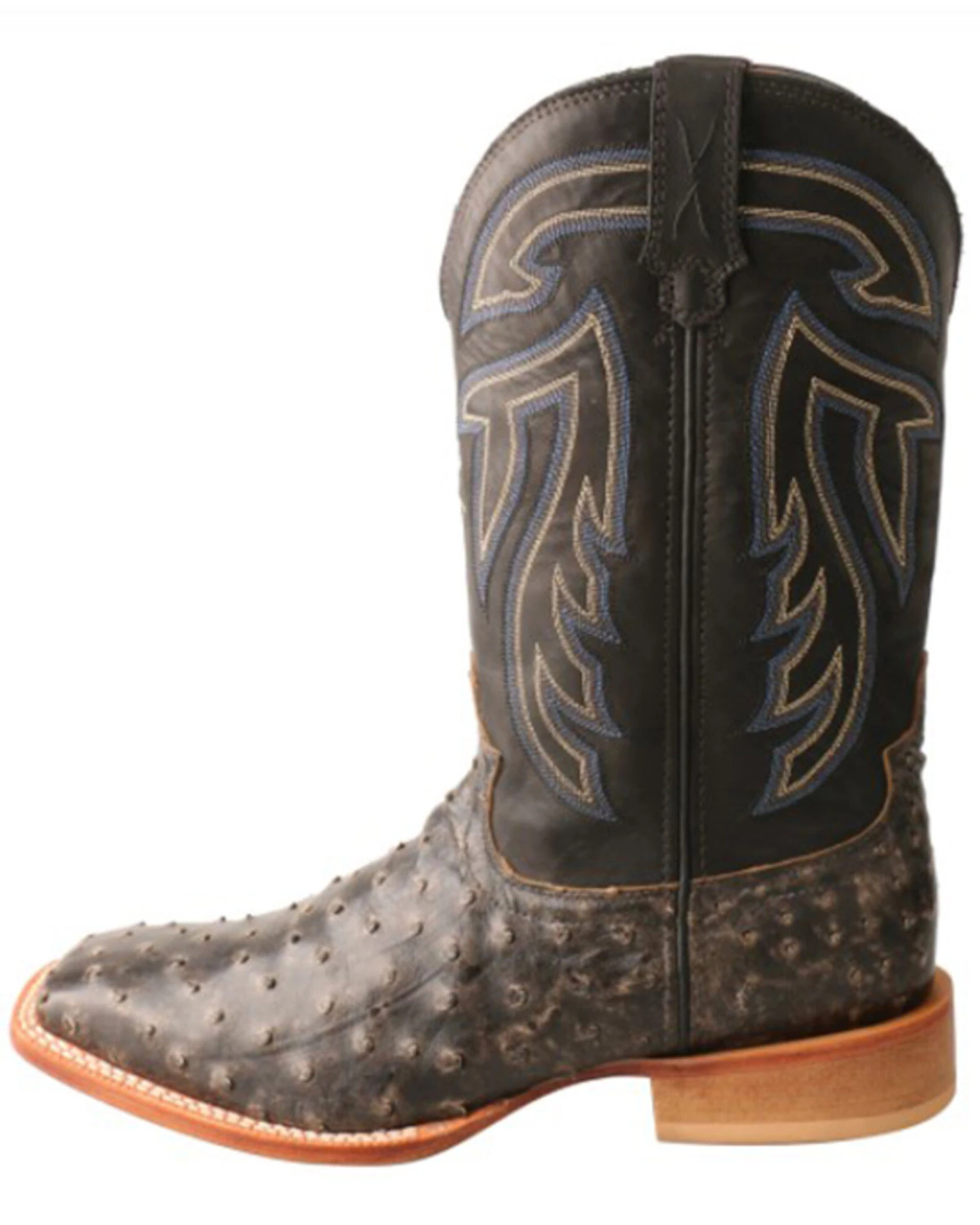 Twisted X Twistex X Men's Ruff Stock Fill-Quill Ostrich Vamp Exotic Western Boot - Wide Square Toe Black 5 Twisted X Twistex X Men's Ruff Stock Fill-Quill Ostrich Vamp Exotic Western Boot - Wide Square Toe Black - Image 3