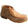 Twisted X Men's Exotic Full-Quill Ostrich Skin Work Shoes - Nano Composite Toe Brown