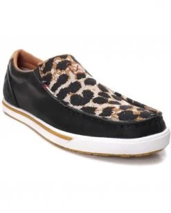 Twisted X Women's Cheetah Print Casual Shoes - Moc Toe Black
