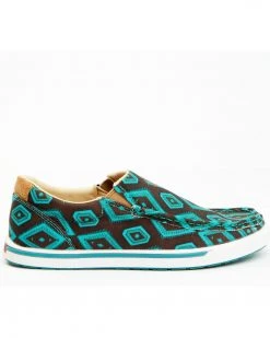 Twisted X Women's Southwestern Pattern Casual Kicks Slip-On Shoes - Moc Toe Chocolate/turquoise -Twisted X shop 2000356914 905 P2
