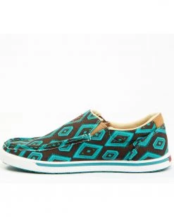 Twisted X Women's Southwestern Pattern Casual Kicks Slip-On Shoes - Moc Toe Chocolate/turquoise -Twisted X shop 2000356914 905 P3