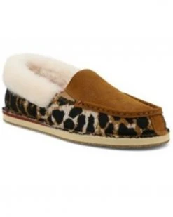 Twisted X Women's Leopard Print Fur-Lined Slippers - Moc Toe  Brown