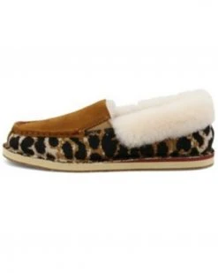 Twisted X Women's Leopard Print Fur-Lined Slippers - Moc Toe  Brown -Twisted X shop 2000356915 200 P3