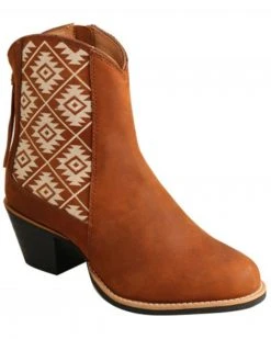 Twisted X Women's Southwestern Printed Full-Grain Leather Western Booties - Round Toe