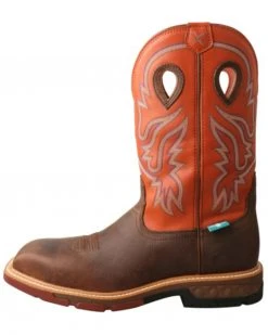 Twisted X Men's Brown Waterproof Nano Composite Western Work Boot - Square Toe  -Twisted X shop 2000363500 200 P3