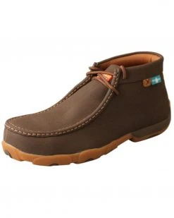 Twisted X Men's Chocolate Brown Nano Waterproof Work Chukka Driving Moc - Safety ToeÂ