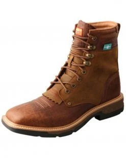 Twisted X Men's Cellstretch 8" Lacer Waterproof Leather Work Boots - Broad Square Toe