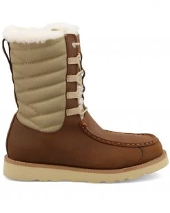 Twisted X Women's Oiled Saddle Lace-Up Shearling Lined Wedge Sole Boots - Moc Toe 10 Twisted X Women's Oiled Saddle Lace-Up Shearling Lined Wedge Sole Boots - Moc Toe -Twisted X shop 2000366652 200 P2