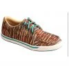 Twisted X Womens Multi Brown & Turquoise Print Lace-Up Casual Kicks - Moc Toe  For Women's -Twisted X shop 2000366654 200 P1