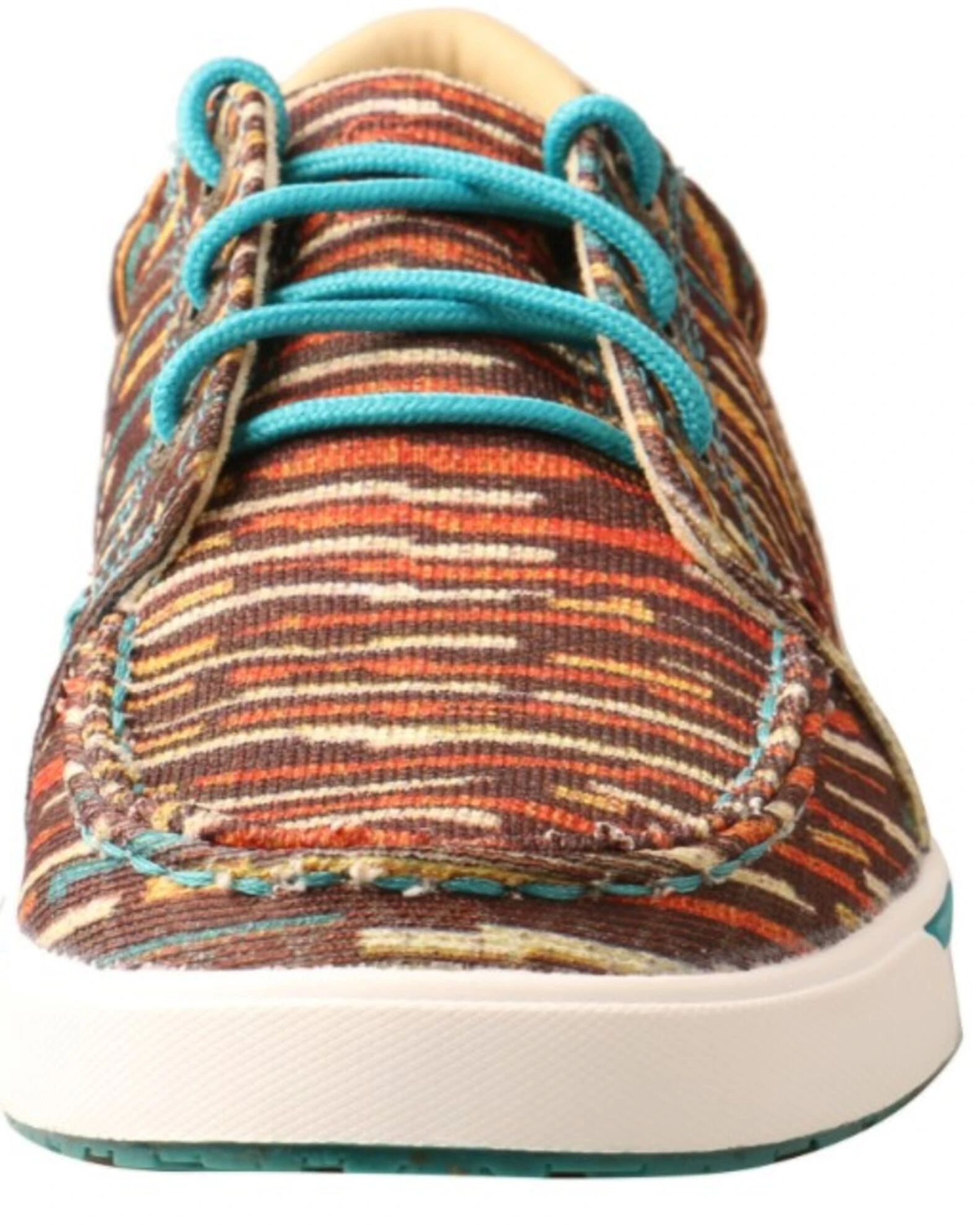 Twisted X Womens Multi Brown & Turquoise Print Lace-Up Casual Kicks - Moc Toe For Women's 6 Twisted X Womens Multi Brown & Turquoise Print Lace-Up Casual Kicks - Moc Toe For Women's - Image 4