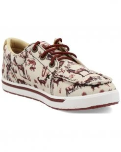 Twisted X Boys' Kicks Casual Lace-Up Shoe - Moc Toe Red